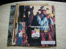 Vintage lot of 14 Marlboro cigarette magazine print ads 1965-1987 cowboy horse