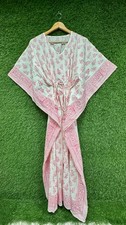 Red Floral kaftan Women's Cotton kaftan Indian Hand block Kaftan Maxi Dress US