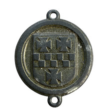 Original Ww2 1942 German WHW Coat Of Arms Token Pin Medal Tinnie KREUZNACH