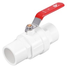 PVC Ball Valve Solvent Weld 32mm Water Pipe Socket End Shut off Valve White Red