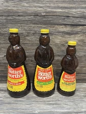 Vintage MRS BUTTERWORTH'S 36oz 11" GLASS SYRUP BOTTLE LOT ORIGINAL CAP & LABEL!