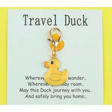 Travel Duck Charm Keychain Bag Accessory Small Yellow Ducky