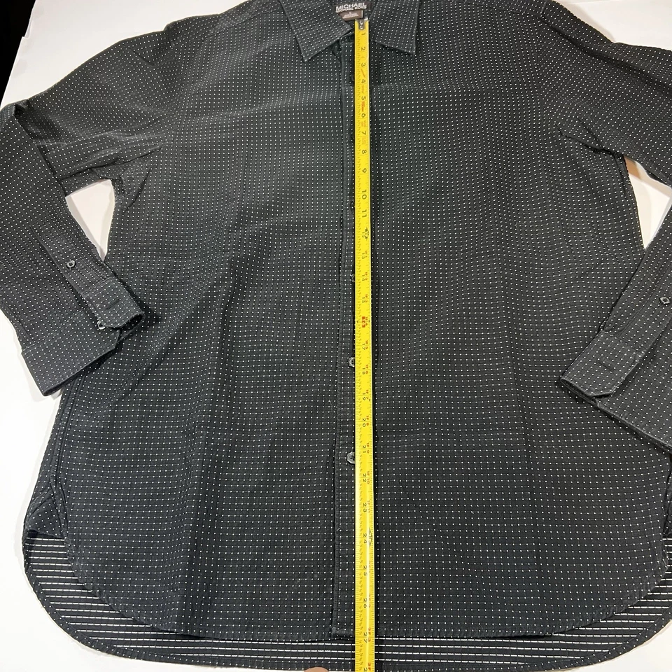Camisa Michael Kors Cuello Abotonado Blanco y Negro Lunares Para Hombre Grande Foto 2 de 4