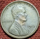 1913 Lincoln Wheat Cent 1C Copper Coin AU Details