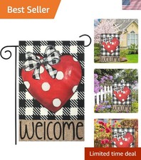 Durable Weather-Resistant Valentine's Day Garden Flag - 12x18 Double-Sided