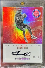 2016-17 Preferred Grant Hill Unparalleled On Card Auto Holo Card /50 SSP HOF