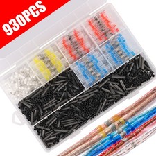 930Pcs Solder Stick Seal Heat Shrink Butt Wire Connectors for Vehicles Boats DIY