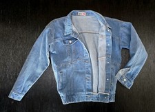 Vintage Levi s Kids Denim Jacket Size 5 Light Wash Elastic Hem Orange Tab