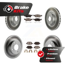 Front Rear Coated Brake Rotor & Semi-Metallic Pad Kit For 2018-2019 Fiat 500 Pop