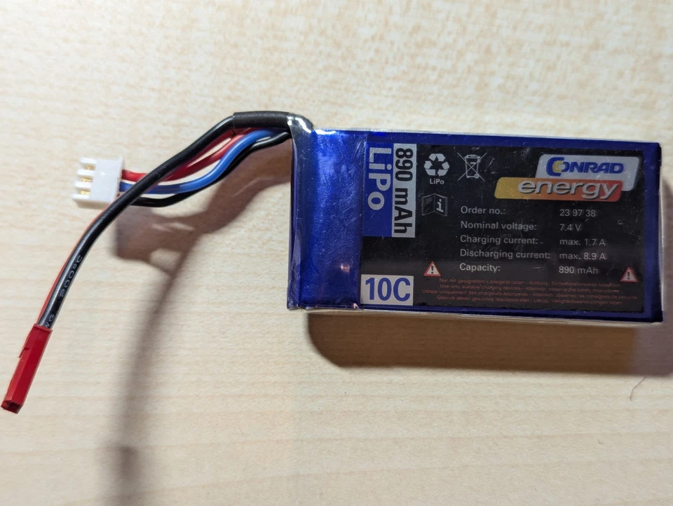 Voltcraft 202-BC LIPO Ladegerät Lithium Akkus Mit Zwei Akkus 890 mAh - Bild 2 von 4