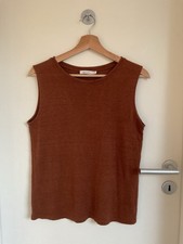 HESSNATUR Damen Basic Top 38 Braun Orange 100% Hanf Leicht Sommer 