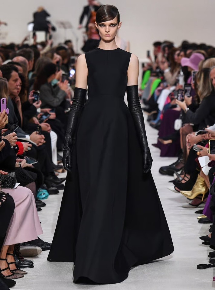 black dress with wide sleeves Wrap Midi In Size:US size 10 boho wedding dress Handmade Linen Dress
