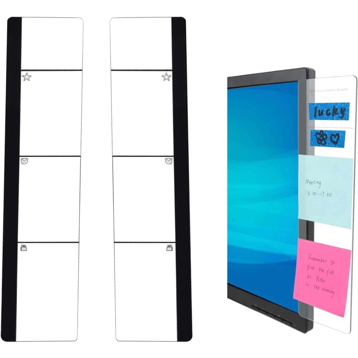 Memo Board Acryl Transparent 2 Stück Büro Organizer Home Office Gadgets