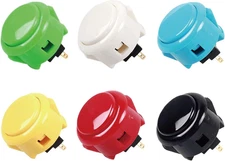 Sanwa 6 Pcs OBSF-30 Original Push Button 30Mm (Each Color of 1 Pcs) - for Arcade