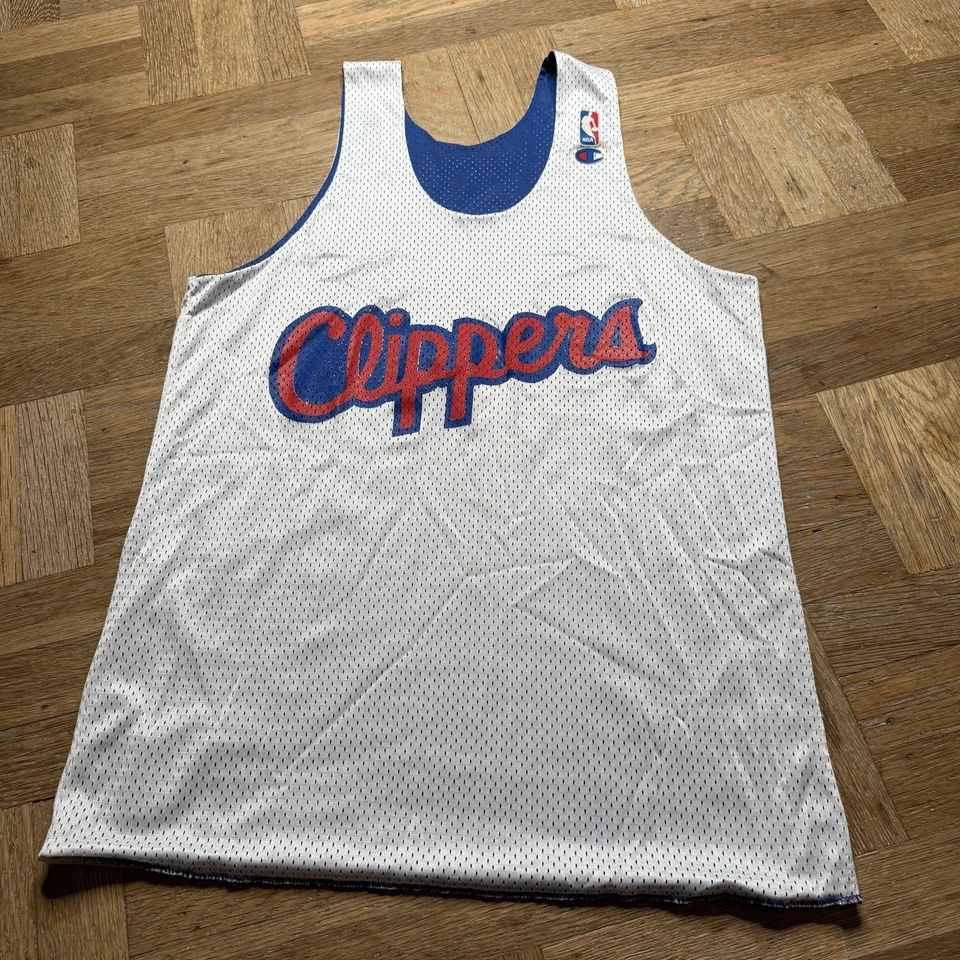 Винтажная тренировочная футболка Champion Los Angeles Clippers двусторонняя средняя сделано в США - Изображение 3 из 4