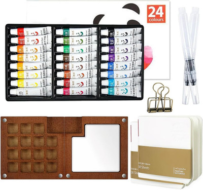 Mini Aquarellfarben Sets, 24 Farben Portable Watercolor Palette Set, Tragbare Aq
