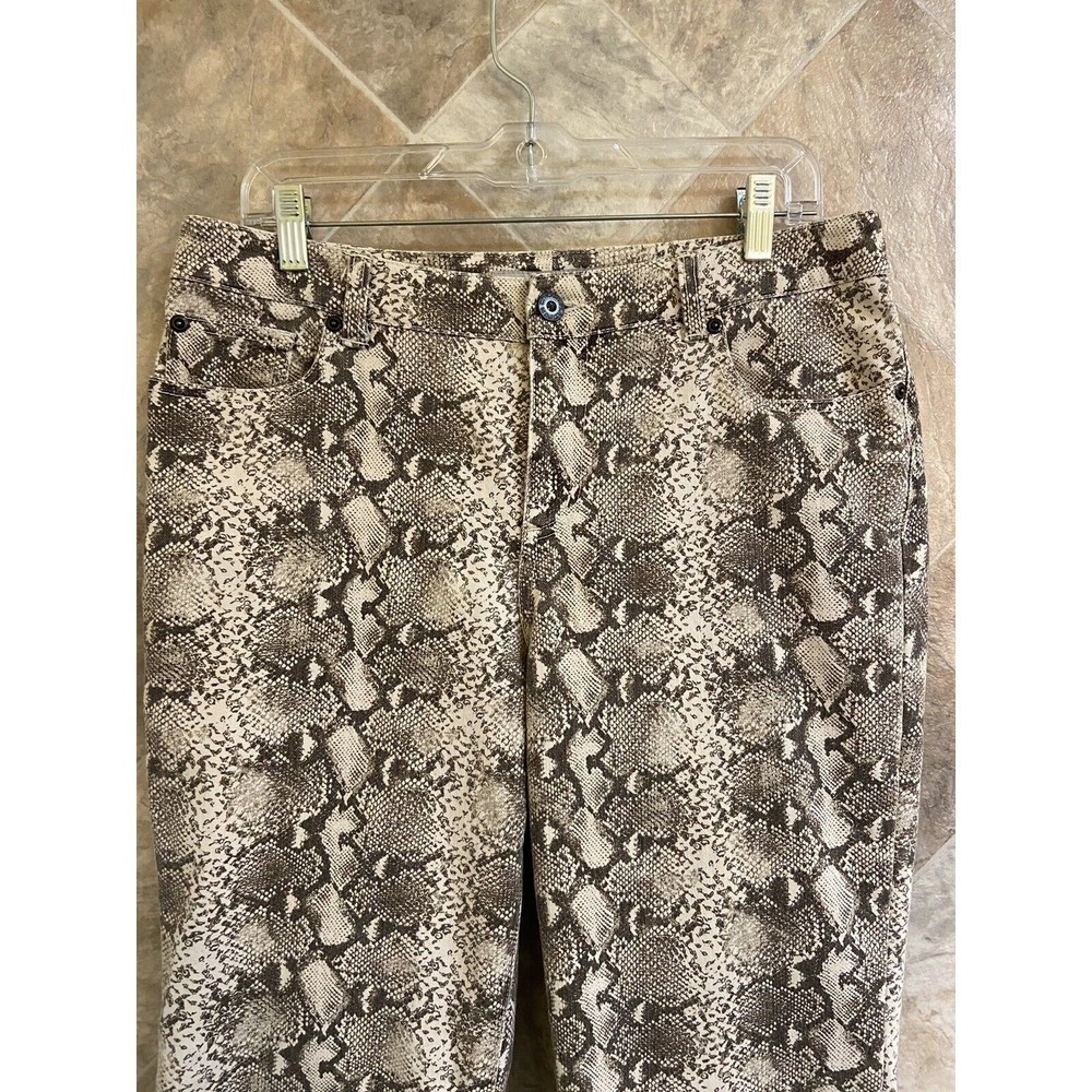 Chico's Women's Size 10 Gray Python Print High-Ri… - image 4