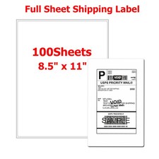 8.5" x 11" Full Sheet Shipping Label Sticker Labels for Laser  Ink Jet Printers