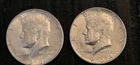 1964 - D Kennedy Silver Half Dollars, US Coins 50c, Denver, Circulated, Lot of 2
