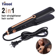 Straightening 2-in-1 Curling Iron Ceramic Negative Ion Wide Plate Temperature