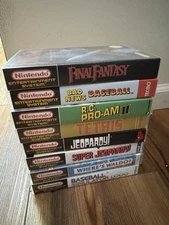 8 Lot NES Custom Game Case Pro Am Jeopardy Baseball + Tetris + More