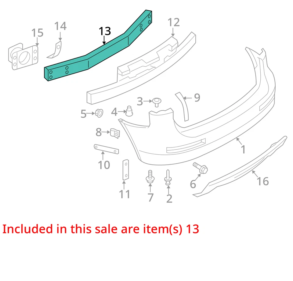 Refuerzo de parachoques trasero compatible con 08-12 INFINITI EX35 502358 Foto 2 de 4