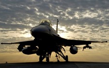 General Dynamics F 16 Fighting Falcon military aircraft clouds 11x17 Poster