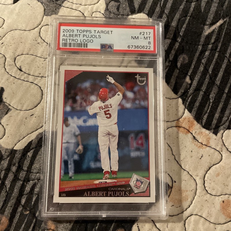 2009 POP 1👈TOPPS TARGET⚾️ALBERT PUHOLS #217 RETRO LOGO PSA 8(ONLY 5 ⬆️)RARE!!