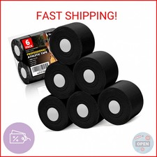 Professional Black Athletic Sports Tape, 6 Pack Wrist Ankle Tape