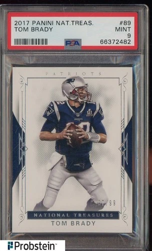 2017 National Treasures #89 Tom Brady New England Patriots 97/99 PSA 9 MINT