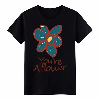Whimsical Floral ''You're A Flower'' Graphic Tee Casual Boho T-Shirt