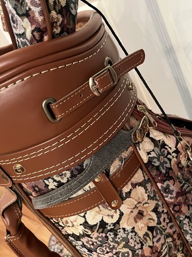 Vintage MacGregor Floral Flower Tapestry & Leather Golf Bag EXCELLENT Condition - Picture 13 of 17