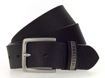 MUSTANG Classic Leather Belt W100 Gürtel Black schwarz Neu