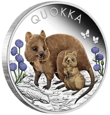 2022 Australia Quokka 1oz .9999 Silver Proof Colored Coin