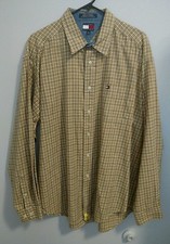 Vintage Tommy Hilfiger LS Plaid Flannel Denim Shirt 90's Big Flag Men's XL