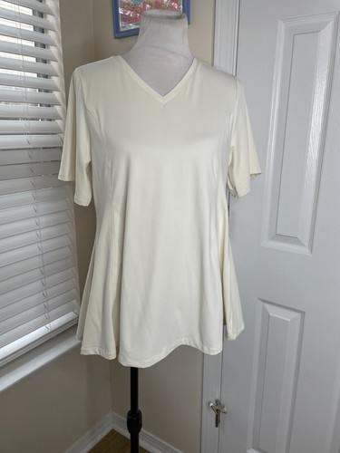 Any Age Wear Anti Muffin Top Flowy Tee Womens Size XL Color Pearl NWT $44 - Picture 3 of 10
