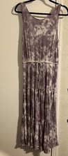 Knox Rose Sleeveless Tie Dye Knit Maxi Dress Women's Small Purple Boho Hippie