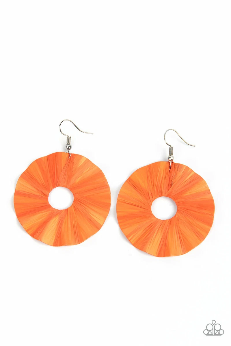 Orange paparazzi earrings sale