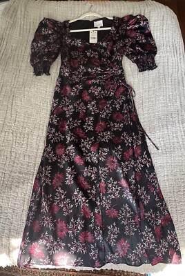 Cinq A Sept Tumbled Daisy Kacy Dress Raspberry Size 4 Puff Sleeve NWT $425