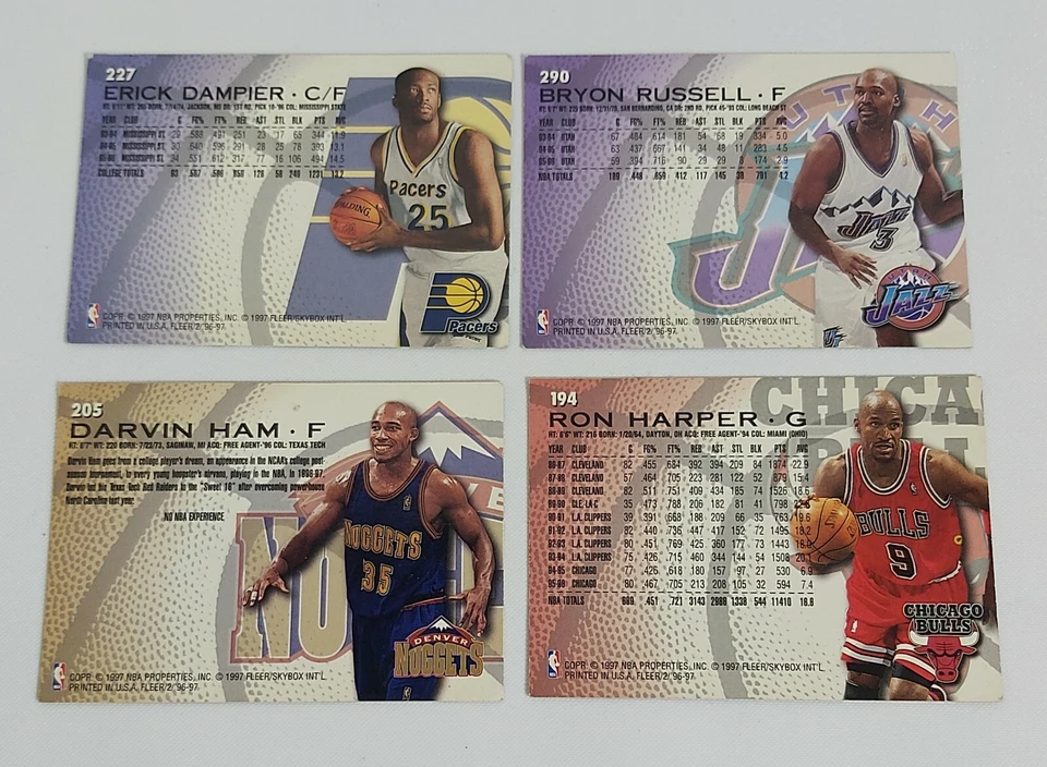 I101587 FgC/ Lotto 4 cards - NBA 1997 - Fleer - Immagine 2 di 4