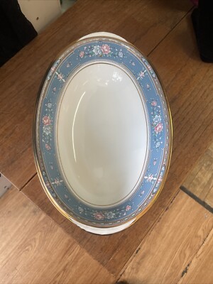 Noritake China Grand Terrace Oval Serving Bowl 10  9757 Floral Gold Trim