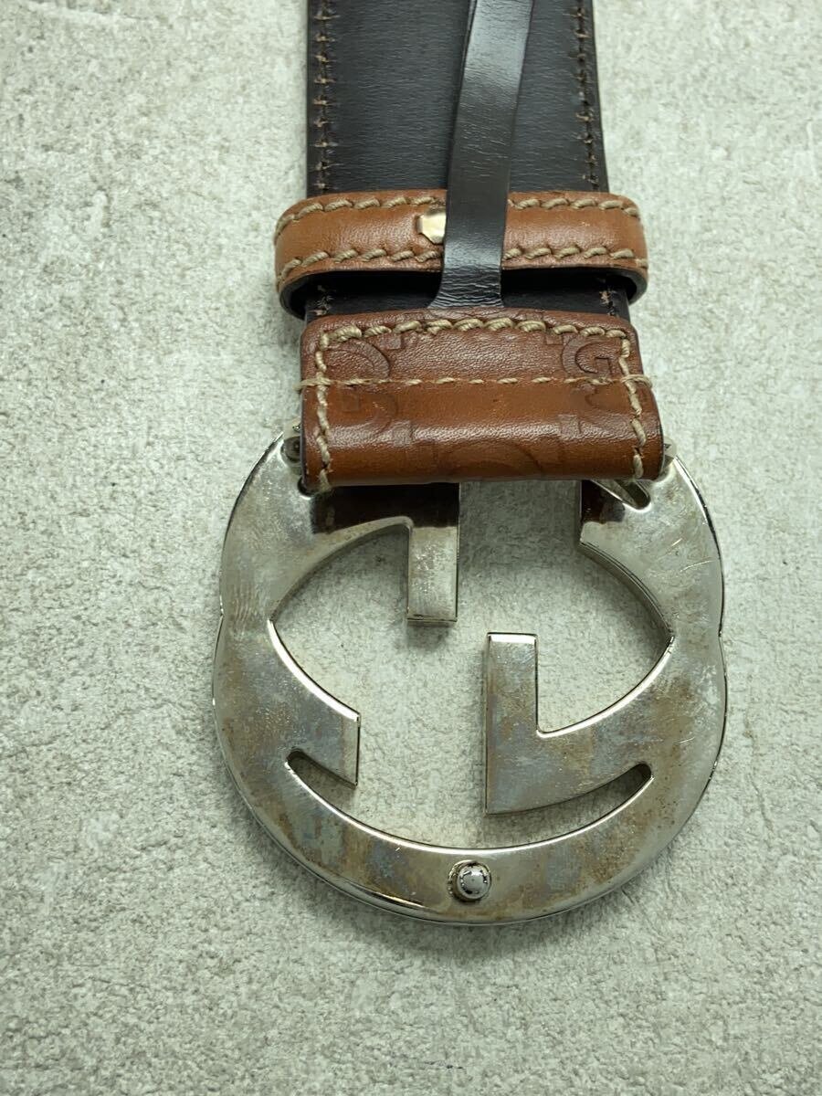 GUCCI Interlocking G Leather Bell Belt Leather BRW Total GUCCI Interlocking G Leather Bell Belt Leather BRW Total