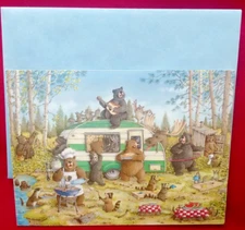 "Happy Campers", (1) Leanin' Tree Birthday Greeting Card, New With (1) Envelope