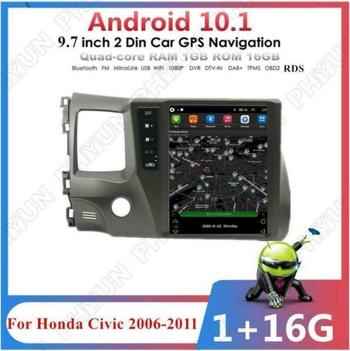 Android 10.1 9.7" Car Radio Stereo Player GPS Wifi FM For Honda Civic 2006-2011 - Foto 4 di 12