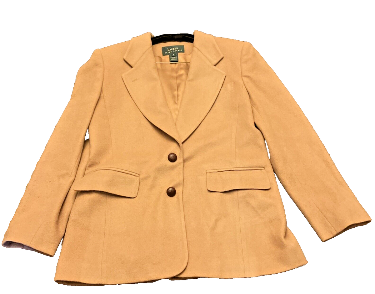 Ralph Lauren Womens Camel Blazer Jacket, Size Wool