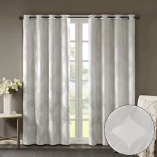SunSmart Bentley 50" x 84" Ogee Jacquard Total Blackout one Window Panel