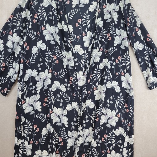 Wrangler Retro XL Open Front Long Line Floral Kimono Tunic Top Cover Up Duster - Picture 3 of 15