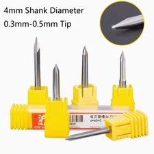 2 Flute Straight Slot CNC Engraving Bit 4mm SHK Carbide Carving Cutter For Wood