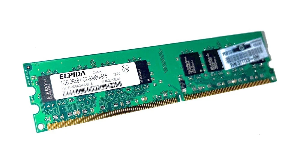 2x 1GB PC2-5300U DDR2-667MHz Intel Low-Density Desktop RAM For Elpida - 100% FB - Image 2 of 4