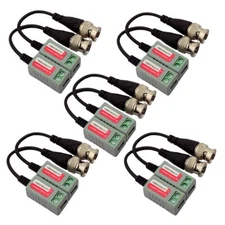 5 Pack 10 Pcs Mini Cctv Bnc Video Balun Transceiver With Pigtail Video Passive